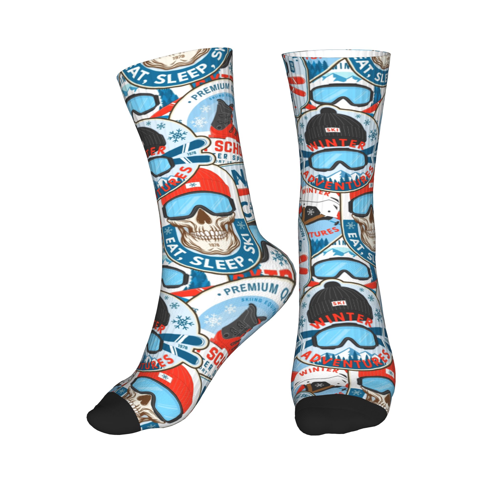Vintage Red Blue Ski Club Seam - đánh giá và giá Dress Sock Men