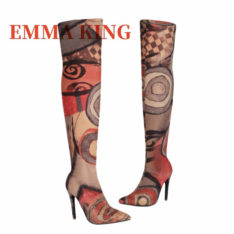Women's Art Print Thigh High B - đánh giá và giá No Show Sock Women