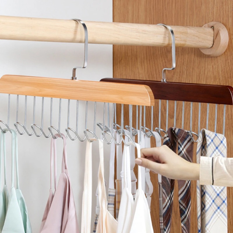 Solid Wood Eight-hook Hanger M - đánh giá và giá Sock Organizer Tray