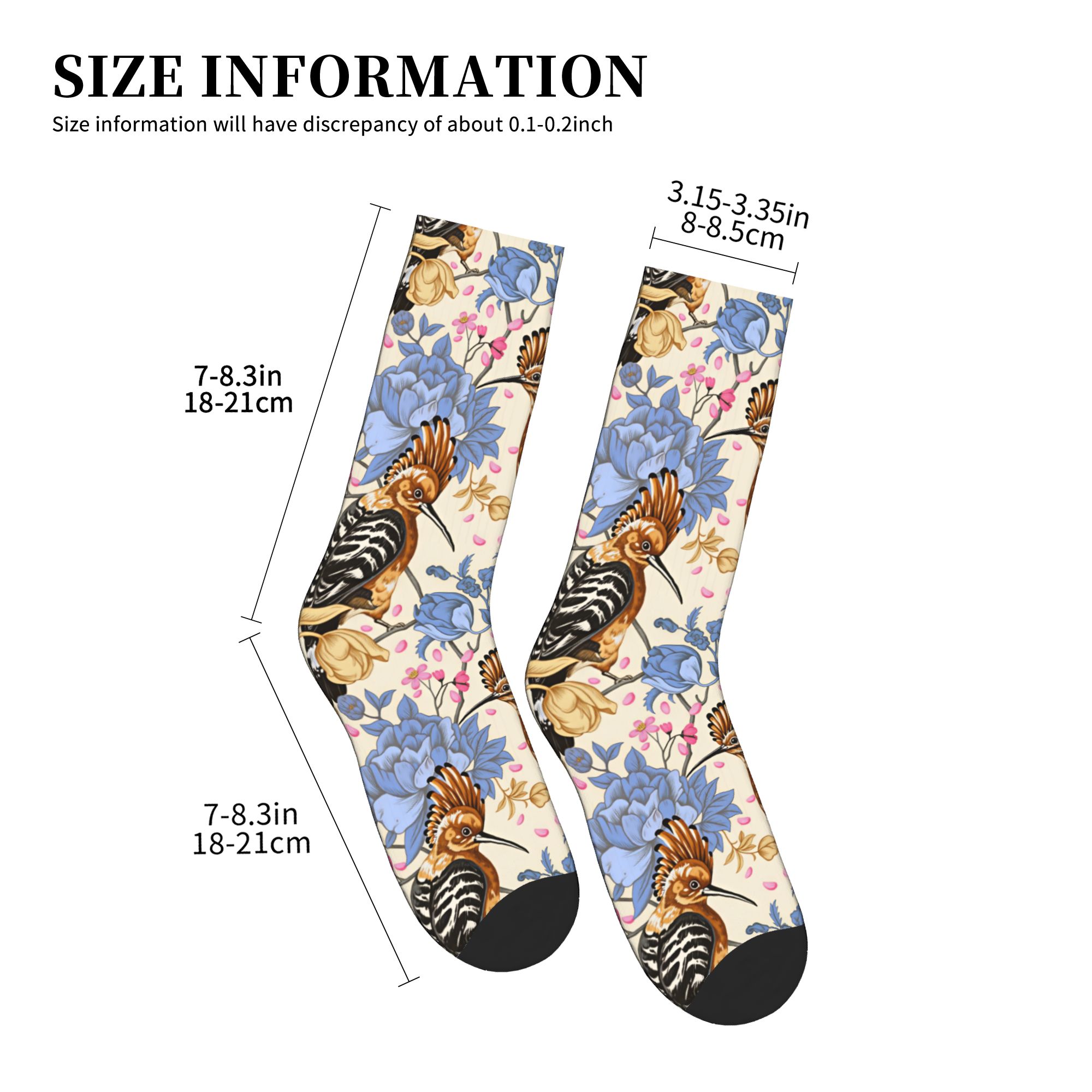 Hoopoe Bird Blue Peony Vintage - đánh giá và giá Dress Sock Men